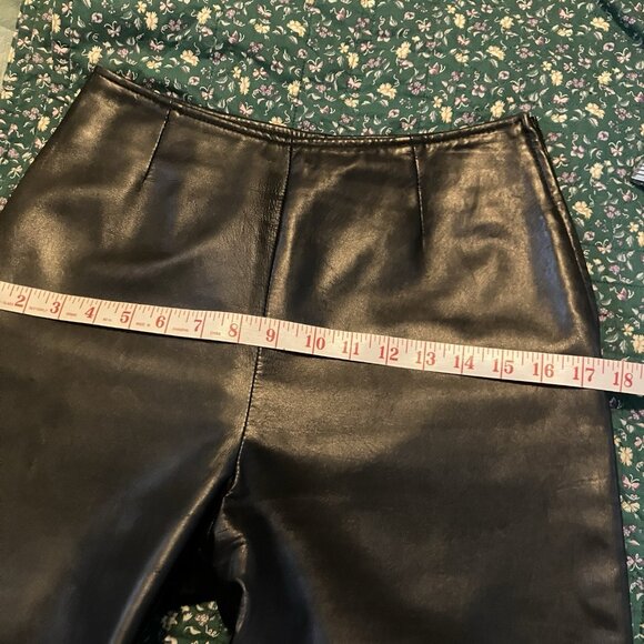 Y2K Danier Black Buttery Leather Pants Womens 6 2000s Vintage Goth High Waist - Picture 11 of 13